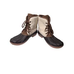Marley Lilly Duck Boots Women's Size 10 Plaid Waterproof Embroidered EAS Fall